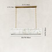 Dimension diagram for Rectangular Marble Lantern Pendant