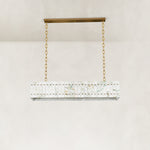 Product detail of Rectangular Marble Lantern Pendant against a neutral background