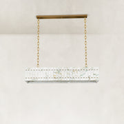 Product detail of Rectangular Marble Lantern Pendant against a neutral background