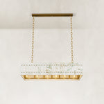 Rectangular Marble Lantern Pendant shown in full against a neutral background