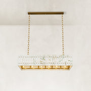 Rectangular Marble Lantern Pendant shown in full against a neutral background
