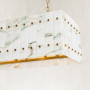 Product detail of Rectangular Marble Lantern Pendant against a neutral background