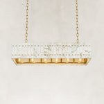 Product detail of Rectangular Marble Lantern Pendant against a neutral background