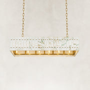 Product detail of Rectangular Marble Lantern Pendant against a neutral background