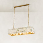 Product detail of Rectangular Marble Lantern Pendant against a neutral background