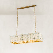 Product detail of Rectangular Marble Lantern Pendant against a neutral background