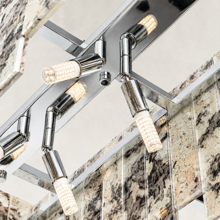 Rectangular Mosaic Marble Island Chandelier 47.2" displayed in a bathroom interior