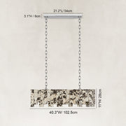 Dimension diagram for Rectangular Mosaic Marble Island Chandelier 47.2