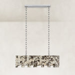 Product detail of Rectangular Mosaic Marble Island Chandelier 47.2