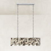 Product detail of Rectangular Mosaic Marble Island Chandelier 47.2