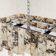 Product detail of Rectangular Mosaic Marble Island Chandelier 47.2
