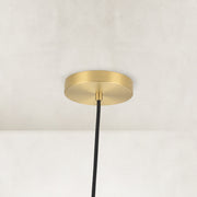 Brass ceiling canopy and suspension detail