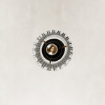 Underside detail of the matte-black ribbed glass mini pendant