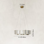 Dimension diagram for Ribbed Marble Ring Chandelier 31.5