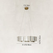 Dimension diagram for Ribbed Marble Ring Chandelier 31.5