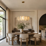 Ribbed Marble Ring Chandelier 31.5