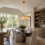 Ribbed Marble Ring Chandelier 31.5