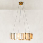 Ribbed Marble Ring Chandelier 31.5
