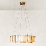 Ribbed Marble Ring Chandelier 31.5