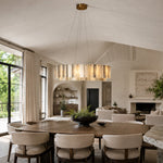 Ribbed Marble Ring Chandelier 31.5
