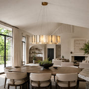 Ribbed Marble Ring Chandelier 31.5