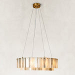 Ribbed Marble Ring Chandelier 31.5