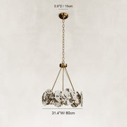 Dimension diagram for Ringed Marble Disc Chandelier 23.6