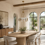 Ringed Marble Disc Chandelier 23.6