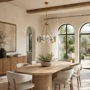 Ringed Marble Disc Chandelier 23.6