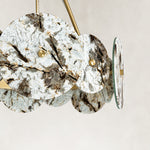 Product detail of Ringed Marble Disc Chandelier 23.6