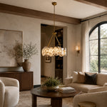 Ringed Marble Disc Chandelier 23.6