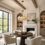 Ringed Marble Disc Chandelier 23.6