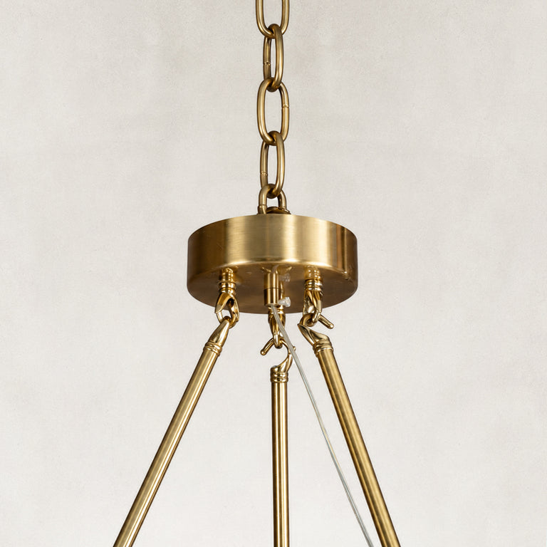 Product detail of Ringed Marble Disc Chandelier 23.6" against a neutral background