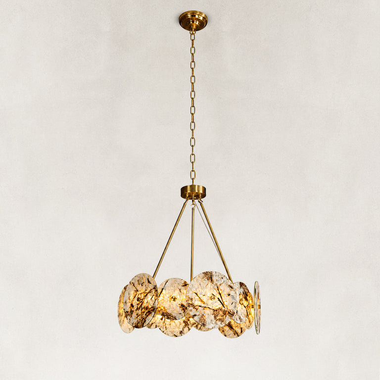 Ringed Marble Disc Chandelier 23.6" shown against a neutral background