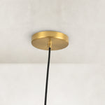 Brass canopy and suspension detail for the ringed mini pendant