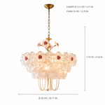 Rosalie Grande Glass Flower Chandelier dimension and specification diagram