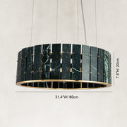 Dimension diagram for Round Marble Halo Chandelier 31.5