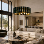 Round Marble Halo Chandelier 31.5