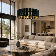 Round Marble Halo Chandelier 31.5