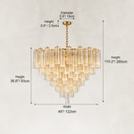 Dimensions of the round tiered glass chandelier
