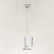 Dimension diagram for Rounded Four-Panel Marble Pendant