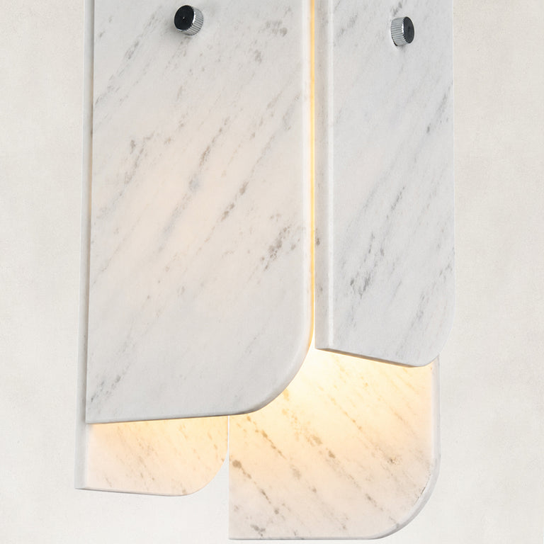 Product detail of Rounded Four-Panel Marble Pendant against a neutral background