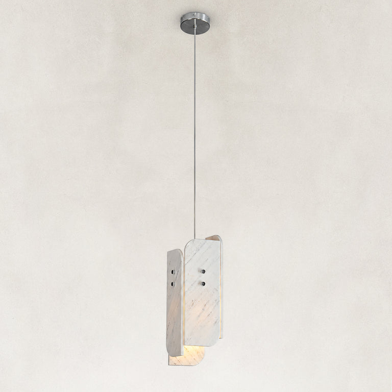 Rounded Four-Panel Marble Pendant shown against a neutral background