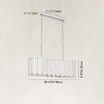 Dimension diagram for Scalloped Marble Linear Pendant