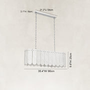 Dimension diagram for Scalloped Marble Linear Pendant