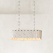 Product detail of Scalloped Marble Linear Pendant against a neutral background