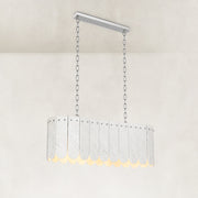 Scalloped Marble Linear Pendant shown in full against a neutral background