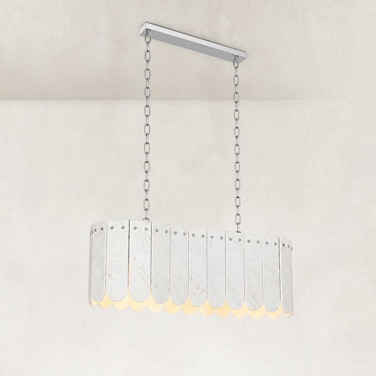 Scalloped Marble Linear Pendant shown in full against a neutral background