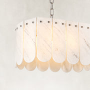 Product detail of Scalloped Marble Linear Pendant against a neutral background