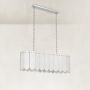Product detail of Scalloped Marble Linear Pendant against a neutral background